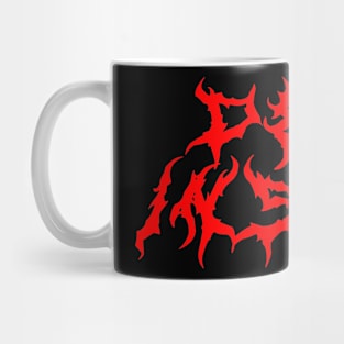 Dead Inside Metal Font (red print) Mug